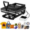 VEVOR Pressa a Caldo 38 x 38 cm 8 in 1 Multifunzione, Termopressa di Riscaldamento, Macchina per Pressa a Caldo a Sublimazione per Magliette, Trasferimento Termico, Nero