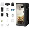 VEVOR Kit Completo per Tenda Idroponica Coltivazione da Interno 80x80x180 cm, Tenda da Coltivazione con Illuminazione LED a Spettro Completo, Sistema di Ventilazione, Mylar Riflettente