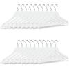 Relaxdays Set di grucce in legno, pacco da 20 stampelle per camicie e pantaloni, omino, appendino HxLxP 23x44x1 cm, bianco