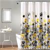 Lush Decor, Zuri Flora - Tenda da doccia in tessuto con stampa floreale ad acquerello, 182,9 x 182,9 cm, colore: Giallo e Grigio