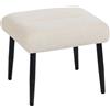 HOMCOM Poggiapiedi con Cuscino Morbido, Gambe in Acciaio, in Tessuto Chenille, 45 x 41 x 38 cm, Bianco crema | Aosom Italy