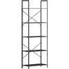 HOMCOM Libreria a 5 ripiani, in stile industriale con struttura metallica, 60x30x170,5 cm, Nero | Aosom Italy