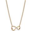 PANDORA Collier Moments con simbolo dell'infinito brillante placcato in oro 14k con zirconi cubici trasparenti