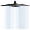 DLLCCM Soffione doccia a pioggia 10 pollici con ugelli autopulenti Soffione doccia in acciaio inox 304 - Soffione doccia quadrato soffione a pioggia nero (25 cm)