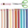 Glarks Kit di 12PCS di cerniere in nylon resina da 25cm / 9.84in con anello di sospensione, bobine di cerniere con anello in lega di zinco e forbici, cordino flessibile di 10 colori