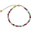 stylen Bracciale Donna con Pietra Tormalina e Acciaio Inox 18cm + 5cm Estensione, Braccialetto Etnico Handmade Multicolore con Confezione Regalo