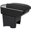 OYHCM Auto Centrale Bracciolo Compatible with VW Polo Mk5 6R (2010-2018）Braccioli Poggiabraccio Vano Portaoggetti Nero Doppio Spazio di Archiviazione con Portabevande Nero