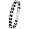 amor Bracciale da Uomo in Acciaio Inossidabile e caucciù, 22 cm, Argento, in confezione regalo, 9352524