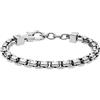 Armani Exchange Bracciale da uomo in acciaio inossidabile con chiusura a moschettone, Argento grigio
