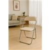 Dmora Sedia Pieghevole Marbella, Sedia salvaspazio, Sedia per Ospiti, Seduta per riunioni in Simil Ecopelle, 43x47h80 cm, Beige