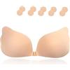BTkviseQat Reggiseno Invisibile Reggiseno Adesivo Coppe Adesive Seno Push Up Riutilizzabile Silicone Adesivo Push Up Sticky Bra Traspirante Invisibile Reggiseni Senza Spalline con Copricapezzoli