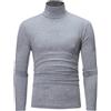 Maglietta Lupetto Uomo Maglia Manica Lunga Dolcevita Felpato Collo Alto T-shirt