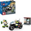 LEGO City Inseguimento della Moto della Polizia - Set con Motocicletta Giocattolo, 2 Minifigure, Mini-Bancomat e Skateboard
