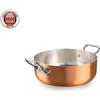 Agnelli 1907 rame stagnato induzione casseruola bassa 2 manici (Diametro: 28 cm)