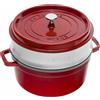Staub Cocotte in ghisa vetrificata con cestello vapore 26cm - rosso