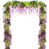 DearHouse - Ghirlanda di glicine in seta artificiali, 4 pezzi, 2 m, per decorazione di giardino e matrimoni