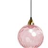 XIRYTU-H 15cm Lampada a Sospensione Sferica in Vetro Industriale D'epoca, Lampadario da Soffitto E27, Finitura Oro e Paralume in Vetro Ondulato, Plafoniera Per Sala da Pranzo (Rosa, 15cm)