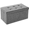 TecTake Pouf pieghevol panca cassapanca contenitore poggiapiedi 76x38x38 - disponibile in diversi colori - (grigio chiaro | No. 402238)