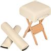 TecTake® Accessori Lettino Massaggio, Sgabello Imbottito, Rullo Cilindrico, Mezzo Cilindro, Cuscino per Lettino, Rullo Fisioterapia, Cilindro per Fisioterapia - Beige