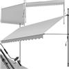 tectake® Tenda da Sole a Morsetto con Manovella, Altezza e Inclinazione Regolabile, Telo Impermeabile e Resistente ai Raggi UV, Ideale per Balcone e Terrazzo, 400x180cm - Grigio Chiaro