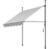 tectake® Tenda da Sole a Morsetto con Manovella, Altezza e Inclinazione Regolabile, Telo Impermeabile e Resistente ai Raggi UV, Ideale per Balcone e Terrazzo, 150x180cm - Grigio Chiaro