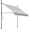 tectake® Tenda da Sole a Morsetto con Manovella, Altezza e Inclinazione Regolabile, Telo Impermeabile e Resistente ai Raggi UV, Ideale per Balcone e Terrazzo, 200x180cm - Grigio Chiaro