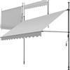 tectake® Tenda da Sole a Morsetto con Manovella, Altezza e Inclinazione Regolabile, Telo Impermeabile e Resistente ai Raggi UV, Ideale per Balcone e Terrazzo, 300x180cm - Grigio Chiaro