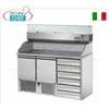 Banco pizza Refrigerato 2 Porte, 6 Cassetti Non refrigerati, Vetrina Ingredienti, dim.mm.1410x700x1525h