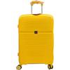 Ribelli Valigia a mano, grande valigetta rigida, trolley con 4 ruote, valigetta da viaggio con serratura TSA, valigetta con manico telescopico, L-XL-XXL, 03216-giallo, L (50l)