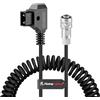 Alvin's Cables Cavo D-Tap per BMPCC 4K/6K Pro spiralato per Blackmagic Pocket Cinema Camera, batteria V-Mount, Weipu 2 pin femmina a D-Tap