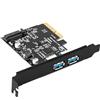 YABOANG PCI-Express 4X a USB 3.1 Gen 2 (10 Gbps) Scheda di espansione a 2 porte di tipo A Asmedia 3142 Interfaccia di alimentazione SATA15PIN integrata (2 porte di tipo A)