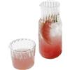 BestAlice Caraffa Trasparente con Tazza, Caraffa per Acqua da Comodino e Set di Bicchieri, Caraffa in Vetro per Servire Acqua da Comodino, Caraffa Bicchiere in Vetro, Bottiglia per Collutorio(Grande)