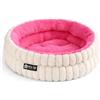 One PETS-TOP Cuccia gatto pelosa lavabile - Cat bed morbido e caldo per gatti e piccoli cani - Cuccia in peluche per interno (Grigio, 60 cm) (Bianco e Rosa, L 50 x l 50 x H 18 cm)