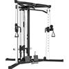 SPORTNOW Stazione Fitness per Allenamento Totale con Sbarra per Trazioni e Bilanciere, in Acciaio, 170x139x200 cm, Nero