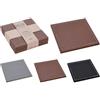 Sottobicchiere quadro in similpelle grigio cm 10x10 (4 pezzi) - Grigio - Similpelle
