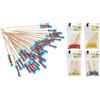 Stecchino fuji in bamboo di colori assortiti cm 12 (36 pezzi) - Bamboo - Naturale,giallo,blu