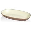 Vassoio ovale snack in ps effetto legno e beige cm 15x9 (6 pezzi) - Polistirene - Marrone Effetto Legno,beige