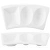 Piattino appetizer/salsiera 3 scomparti frankfurt in porcellana bianca cm 17x8 (6 pezzi) - Bianco - Porcellana