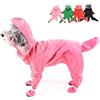 Zunea Impermeabile per cani con cappuccio per cani di piccola razza cucciolo di piccola taglia Poncho con cappuccio tuta con stivali da pioggia a quattro zampe Slicker Rainwear Pet Rain Jacket