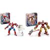 LEGO Marvel Spider-Man Mech contro Anti-Venom + Iron Man Mech contro Ultron Pacchetto Giocattolo da Costruzione Figura di Supereroe Gioco di Ruolo Immaginativo 76308 + 76307