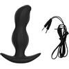 AMAZBEE Massaggiatore elettrico per prostata con effetto shock Plug anale in silicone per dilatazione anale Plug anale indossabile con base a forma di T (Cable,1)
