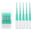 Fogbush Spazzole interdentali 60 pezzi - Gomma morbida, 0,5 mm, per efficace spazzolatura interdentale, rimuove placca e residui di cibo, design verde, per adulti, con manico ergonomico