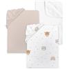 Herding babybest Set di lenzuola con angoli, Little Friends, 3 pezzi, 2 lenzuola con angoli, 1 coprimaterasso (100% impermeabile), per passeggini e culle, circa 35x75 cm