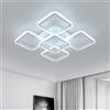 Comely Plafoniera LED Moderna, 61W Lampada da Soffitto, Creativo 5 Teste Plafoniera Lampadario Bianco in Acrilico per Camera da Letto, Soggiorno, Sala da Pranzo e Cucina, Bianco Freddo 6500K, Φ70cm