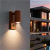 Applique cilindrica da Esterno IP65 GU10 con sensore Movimento - Corten