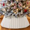 Lanpn Tappeto sotto Albero di Natale Copribase 60cm, Lusso Albero di Natale Copertura Base Piede Gonna per la Decorazioni per Interni per Feste Invernali in casa (Bianco)