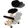 cinius Sedia ergonomica con schienale, varie colorazioni (Naturale/Nera)