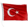 FLAGLY bandiera per barca Turchia 30 x 20 cm formato orizzontale - peso del tessuto 115g/m² - stampata, robusta con corda e occhiello, accessori per barca barca a motore