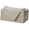 Sweet Needle Tovaglioli in puro lino con orlo a giorno, set di 12 tovaglioli in lino europeo al 100%, lavabili e resistenti, Ideale per arredare cucina, Natale, Colore Naturale, 50x50 CM