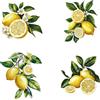 GORGECRAFT 4pz Adesivi per Finestre A Forma di Limone Frutta Estiva Foglie Verdi Adesivi Statici per Porte Scorrevoli in Vetro Adesivi di Allerta Decorativi Rotondi per Prevenire Attacchi di Uccelli